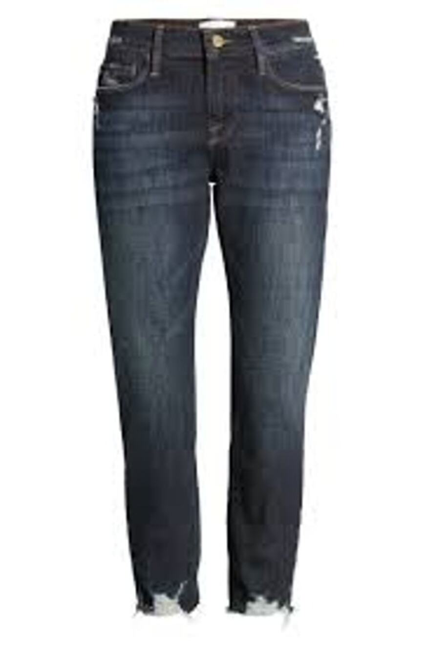 FRAME Le Garcon Crop Boyfriend Jeans Covant Distressed Chewed Hem Sz 24